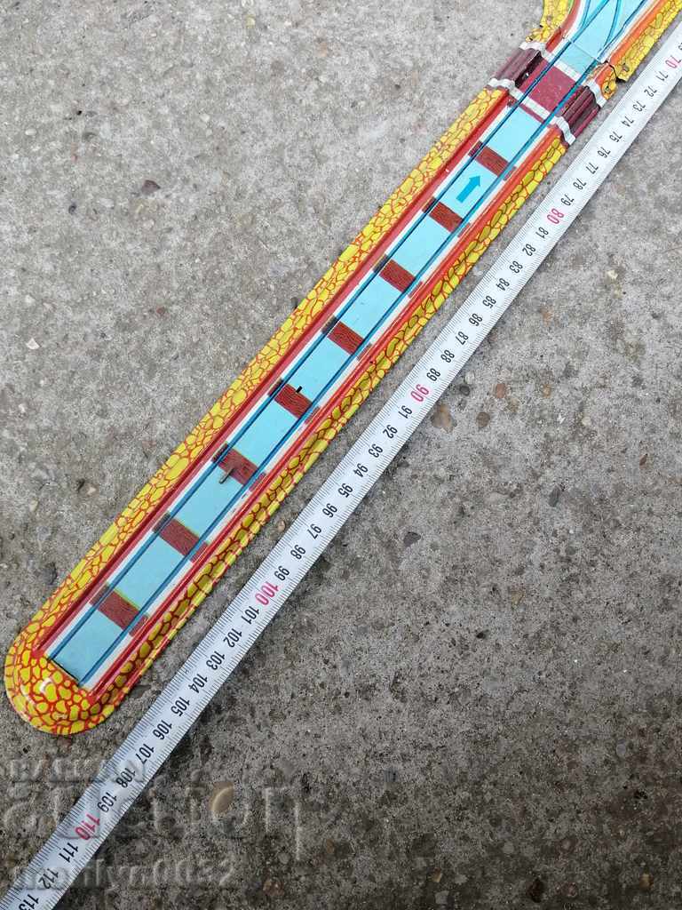 Auction Children's tin toy locomotive wagon rails train roller coaster Auction Children's tin toy locomotive wagon rails train roller coaster