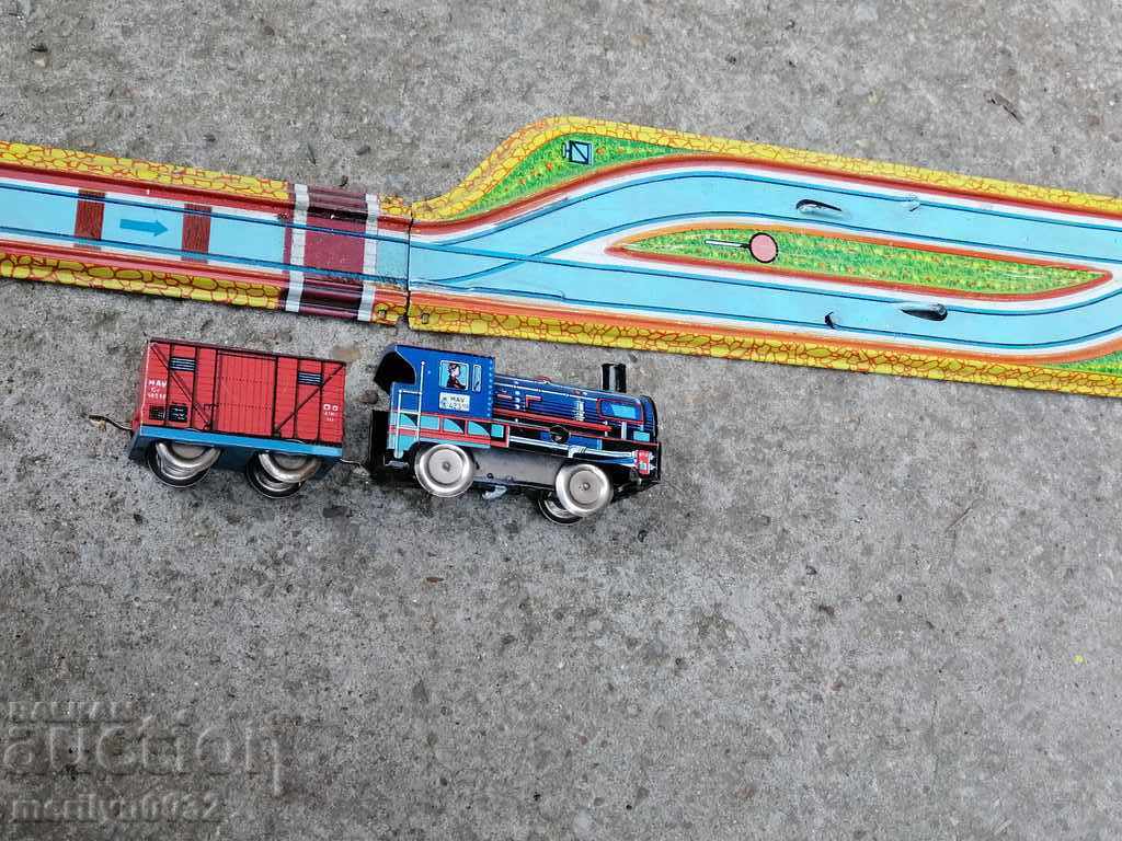 Children's tin toy locomotive wagon rails train roller coaster - 5 Children's tin toy locomotive wagon rails train roller coaster - 5