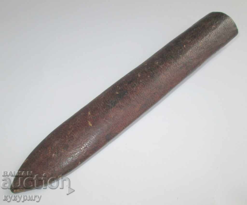 Old leather knife kama knife 19th century wood and leather
