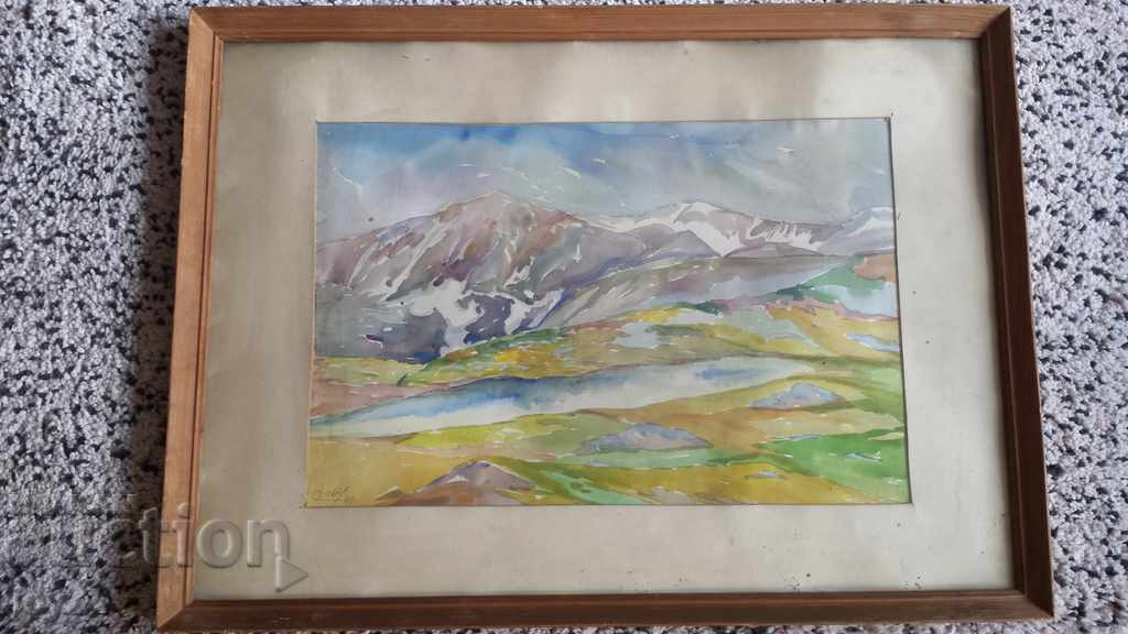 OLD LANDSCAPE PAINTING 69 years old watercolor framed /signed Dabbof with price 450.00 BGN | € 230.08 OLD LANDSCAPE PAINTING 69 years old watercolor framed /signed Dabbof with price 450.00 BGN | € 230.08