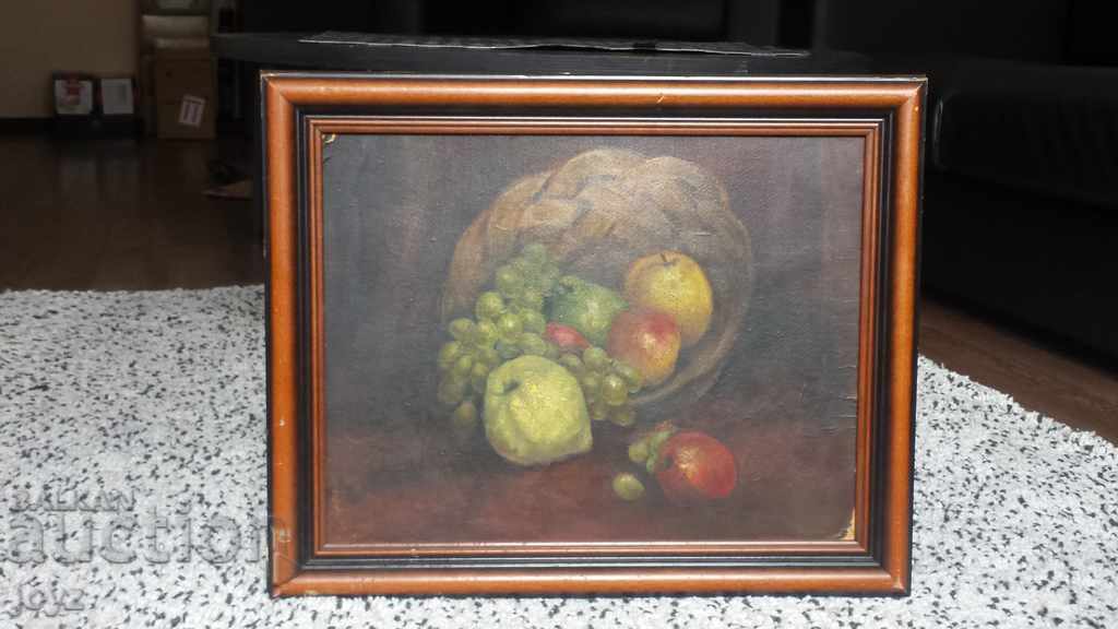 OLD STILL LIFE PAINTING (oil paints) 57 g. / unknown AUTHOR with price 170.00 BGN | € 86.92