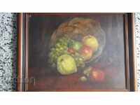 TABLOU VECHI NATURĂ MOARTĂ (ulei) 57 g. / AUTOR necunoscut