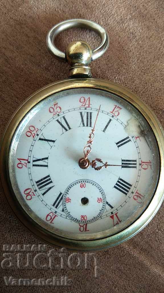 Pocket watch SILVER 2 lids Works perfectly