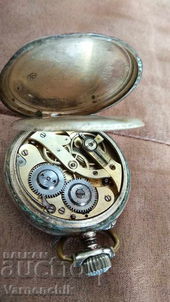 Pocket watch SILVER 2 lids Works perfectly - 7