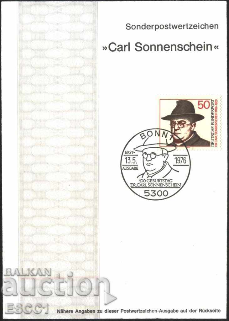 Ειδική σφραγίδα με τον Karl Sunshine 1976 Γερμανία