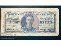 Ceylon 10 centi 1942