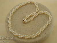 Gold 585 necklace and natural pearls, 2 in a row
