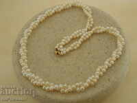 Necklace of 585 gold and natural pearls, 2 in a row