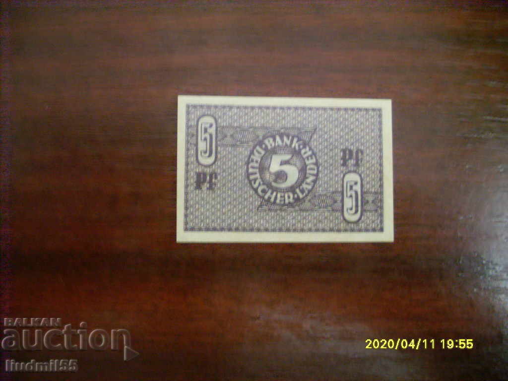 GERMANY - 5 PFENNIG 1948 REPRODUCTION with price 1.00 BGN | € 0.51