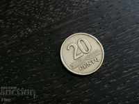 Moneda - Lituania - 20 de centi 1997.