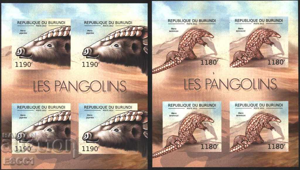 Auction Pure Blocks Perforated Pangolin Birds 2012 from Burundi Auction Pure Blocks Perforated Pangolin Birds 2012 from Burundi