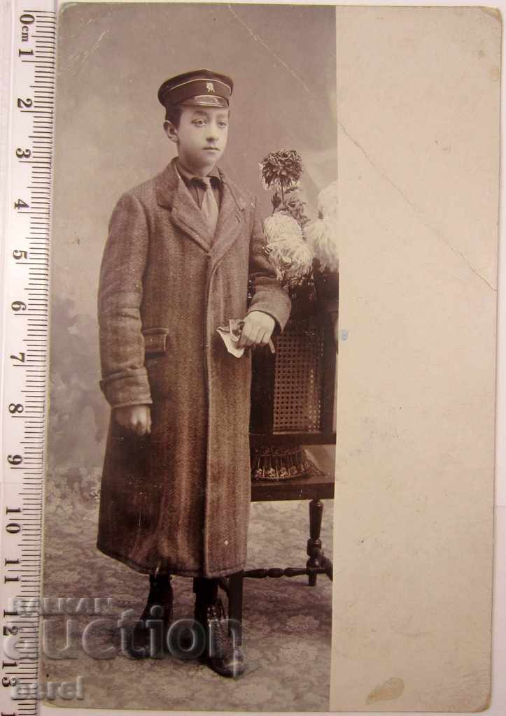 СТАРА СНИМКА-УЧЕНИК-УЧЕНИЧЕСКА ФУРАЖКА-РЕТРО-1911-ИНТЕРЕСНО с цена € 2.00 | 3.91 лв.