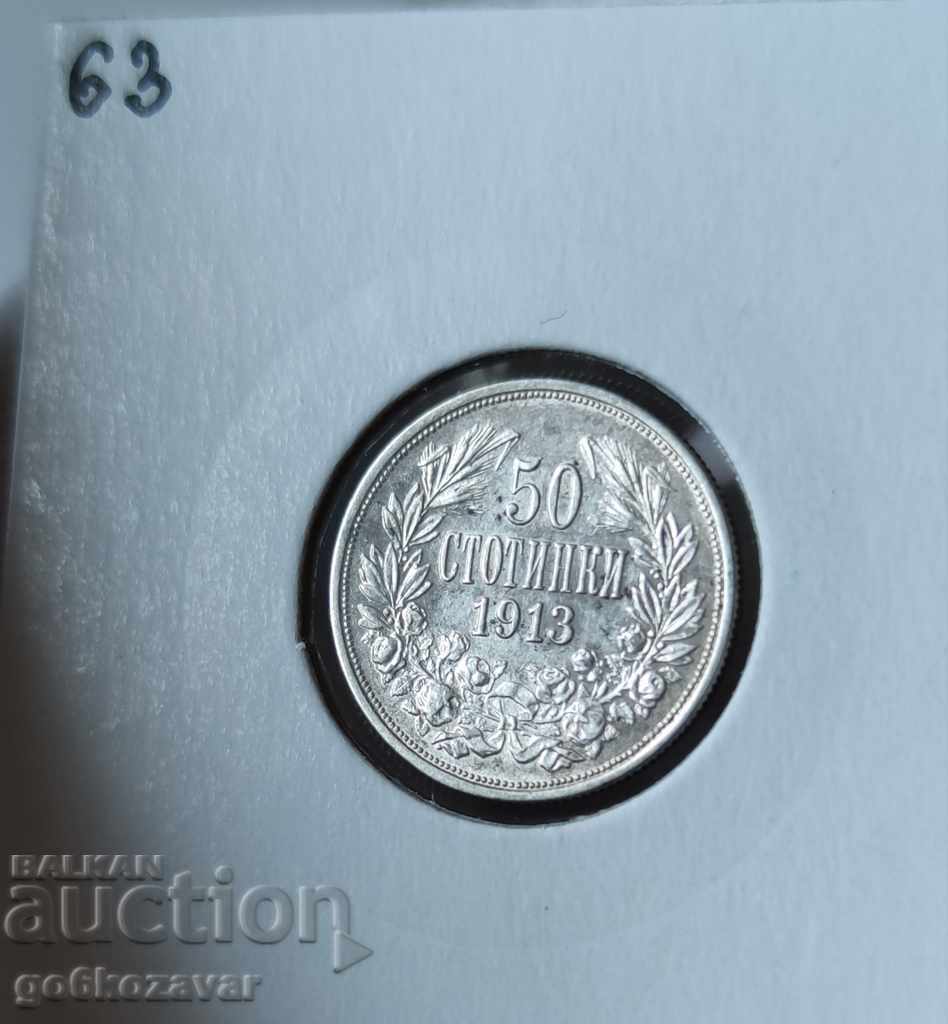 Bulgaria 50 cent 1913 silver. with price 25.00 BGN | € 12.78