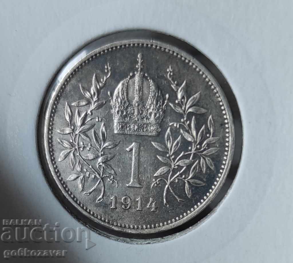 Austria 1 Krone 1914 Silver.