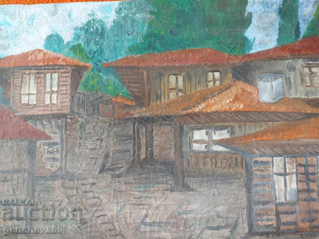 Παράδοση "Παλιά σπίτια" ελαιογραφία σε καμβά Παράδοση "Παλιά σπίτια" ελαιογραφία σε καμβά