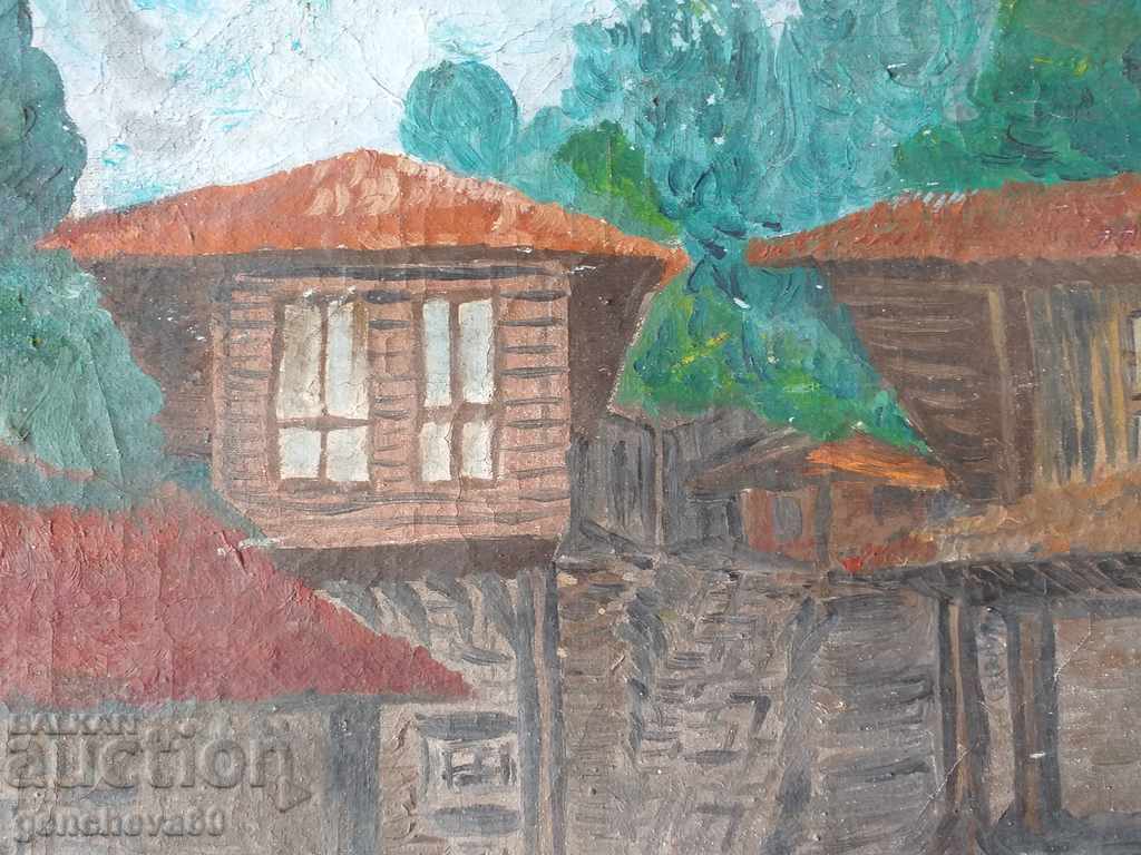 "Παλιά σπίτια" ελαιογραφία σε καμβά - 5 "Παλιά σπίτια" ελαιογραφία σε καμβά - 5