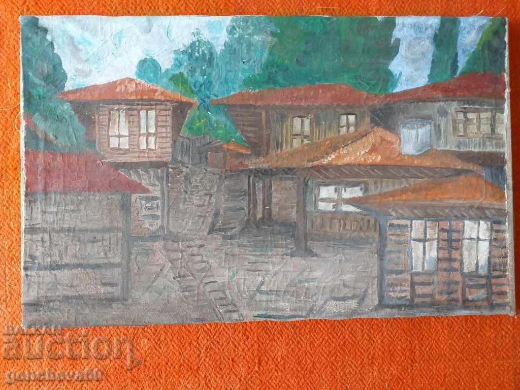 "Παλιά σπίτια" ελαιογραφία σε καμβά - 6 "Παλιά σπίτια" ελαιογραφία σε καμβά - 6