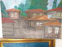 Painting "Old houses" oil, canvas, subframe