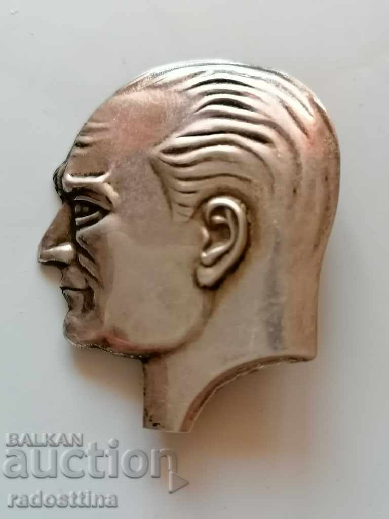 Old silver badge Kemal Ataturk with price 100.00 BGN | € 51.13