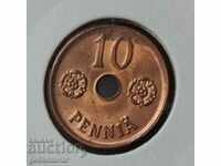 Финландия 10 пенния 1942г UNC