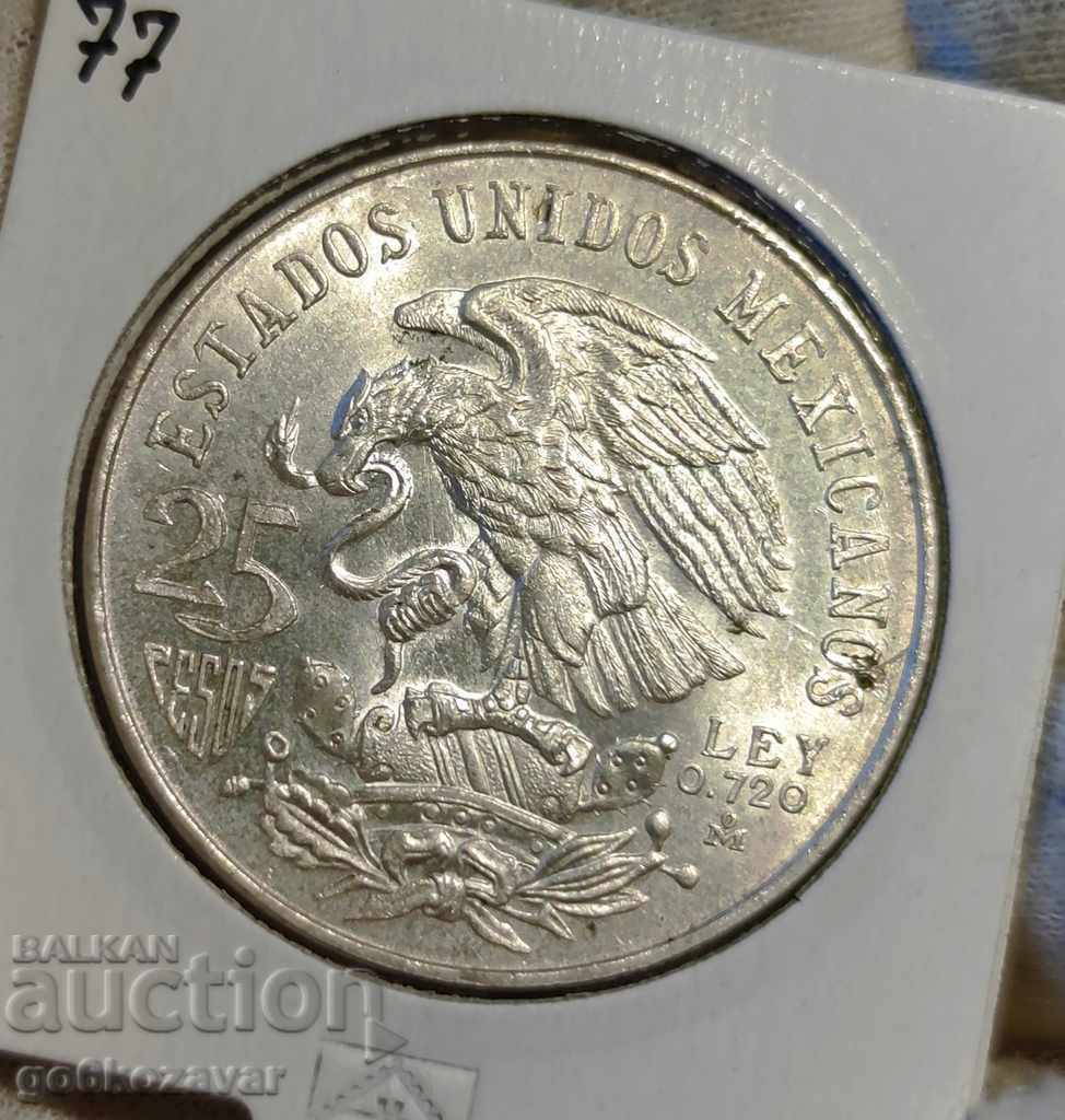 Mexico 25 Pesos 1968 Silver.