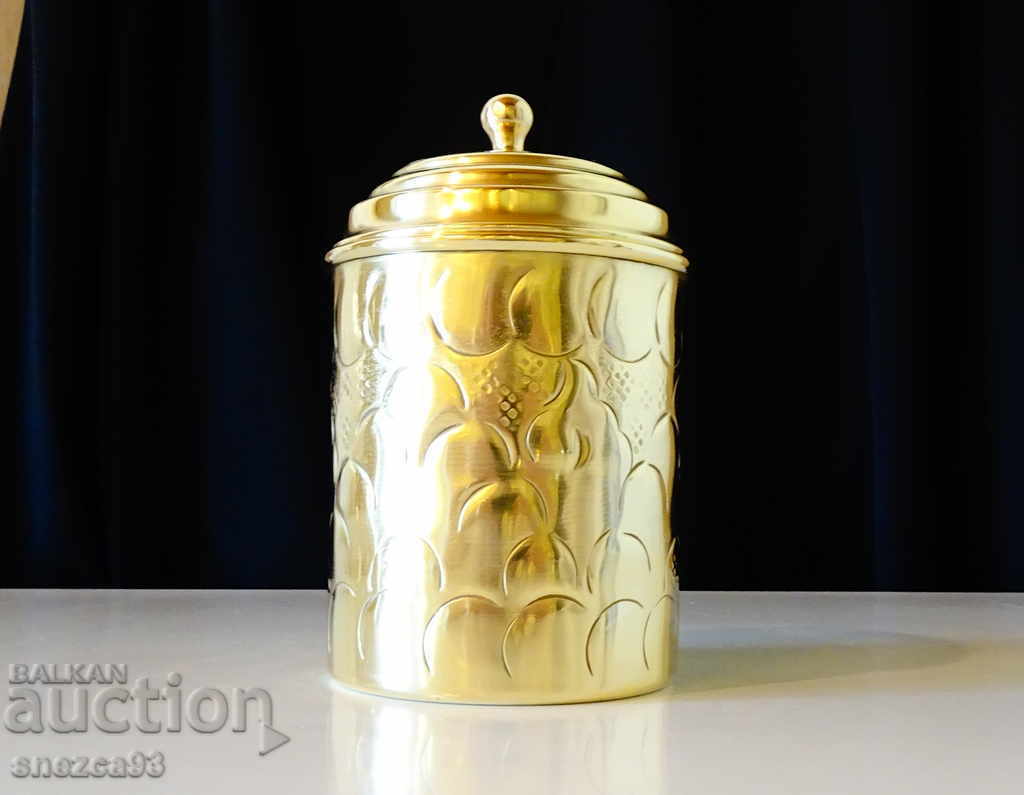 Vas de bronz pentru condimente, cană cu capac, zaharniță 450 ml