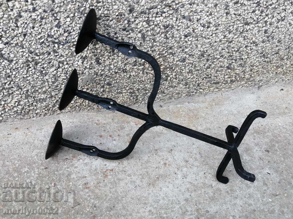 Old forged candlestick, candle, candelabra - 5