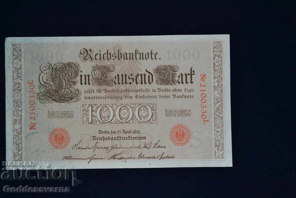Germany 1000 Mark 1910 Pick 44 Ref 0330