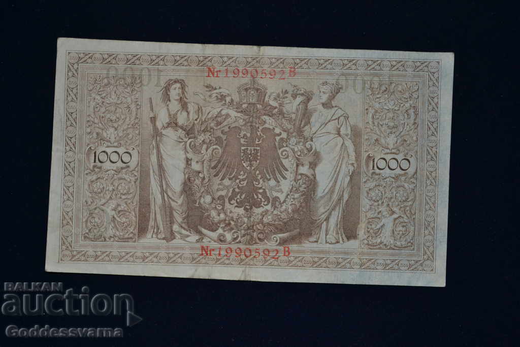 Germany 1000 Mark 1910 Pick 44 Ref 0592 with price 9.00 BGN | € 4.60 Germany 1000 Mark 1910 Pick 44 Ref 0592 with price 9.00 BGN | € 4.60