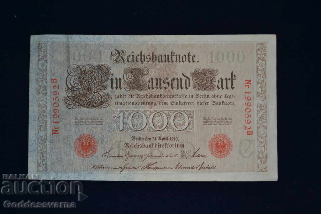 Germany 1000 Mark 1910 Pick 44 Ref 0592