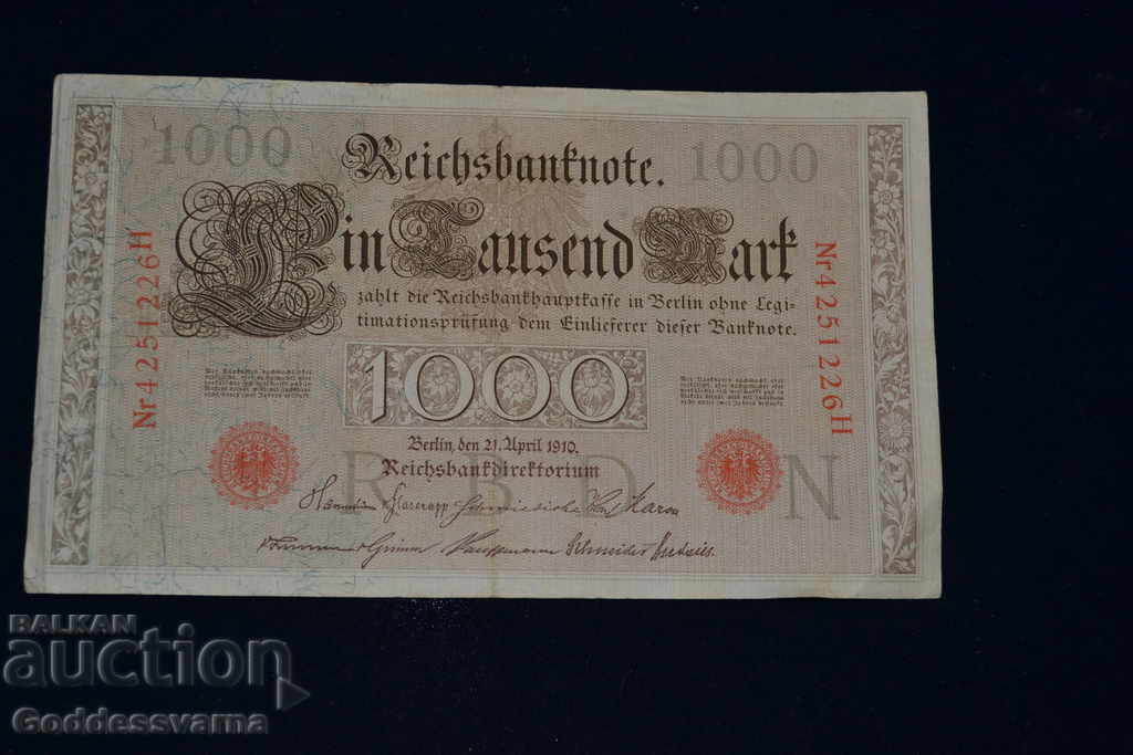 Germany 1000 Mark 1910 Pick 44 Ref 1226