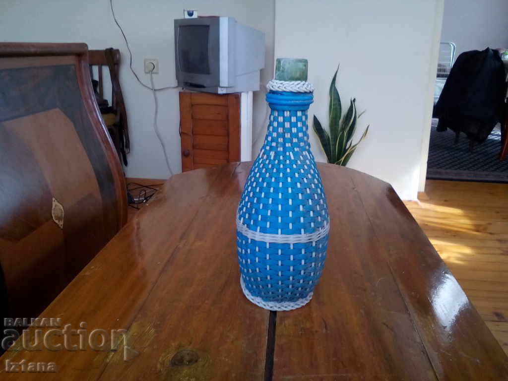 Old woven demijohn with price 22.00 BGN | € 11.25 Old woven demijohn with price 22.00 BGN | € 11.25