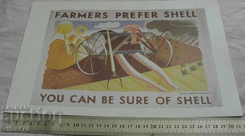 Auction LITOGRAPHY-ADVERTISEMENT OF SHELL-NUMBER 5 Auction LITOGRAPHY-ADVERTISEMENT OF SHELL-NUMBER 5