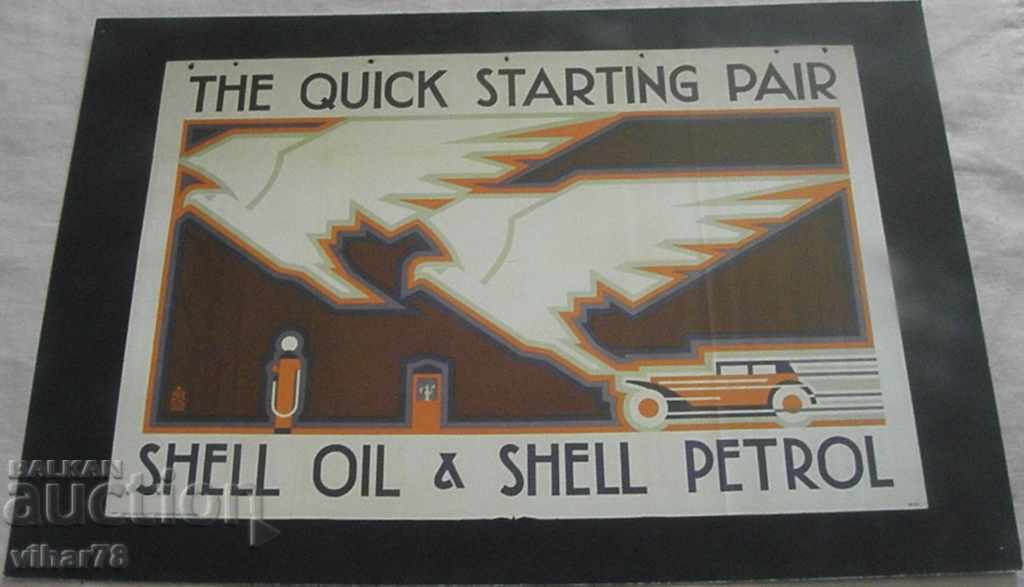 LITOGRAPHY-ADVERTISEMENT OF SHELL-NUMBER 6