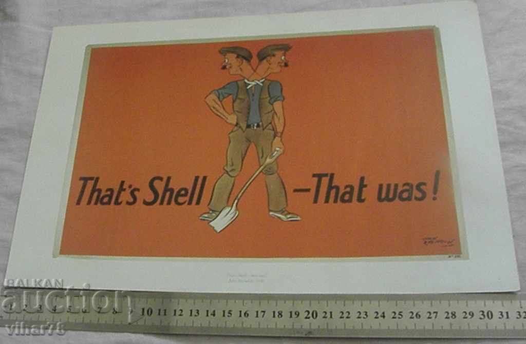 Auction LITOGRAPHY-ADVERTISEMENT OF SHELL-NUMBER 8 Auction LITOGRAPHY-ADVERTISEMENT OF SHELL-NUMBER 8