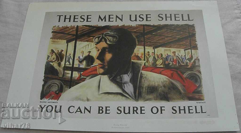 LITOGRAPHY-ADVERTISEMENT OF SHELL-NUMBER 10