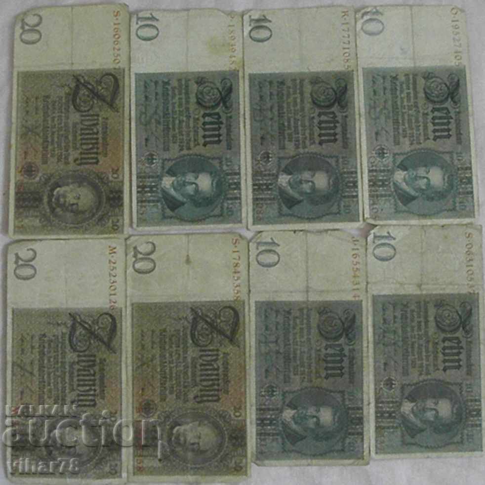 Lot de 8 bancnote Reich cu preț 34.99 BGN | € 17.89 Lot de 8 bancnote Reich cu preț 34.99 BGN | € 17.89