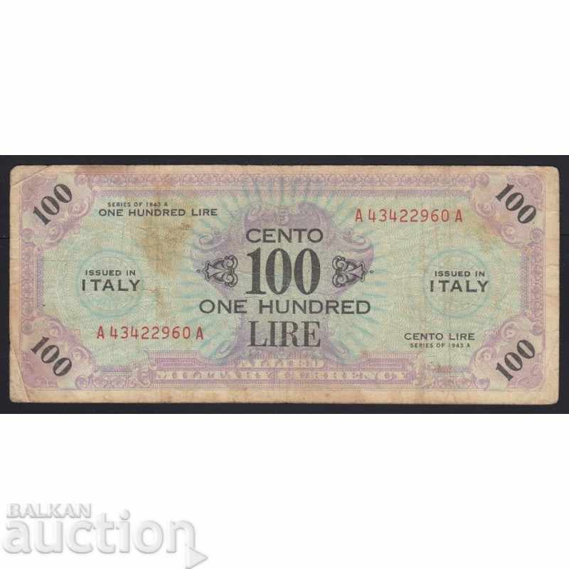 Italia 100 de lire 1943 Forțele Unite al doilea război mondial