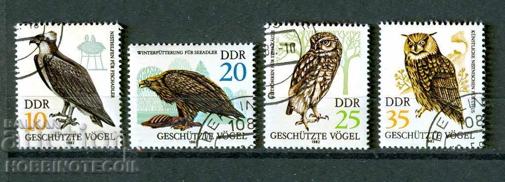 GDR DDR 4 Μάρκες 10 - 20 - 25 - 35 Eagles - Owls - Birds 1982