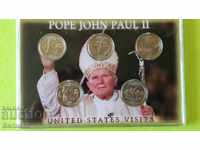 Set 5 coins x 25 cents US / John Paul II UNC