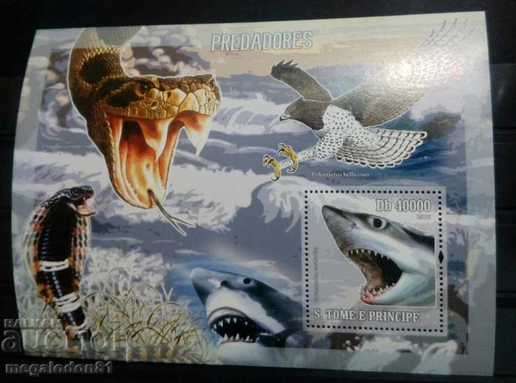 Сао Томе - хищници, фауна с цена 10.00 лв. | € 5.11 Сао Томе - хищници, фауна с цена 10.00 лв. | € 5.11