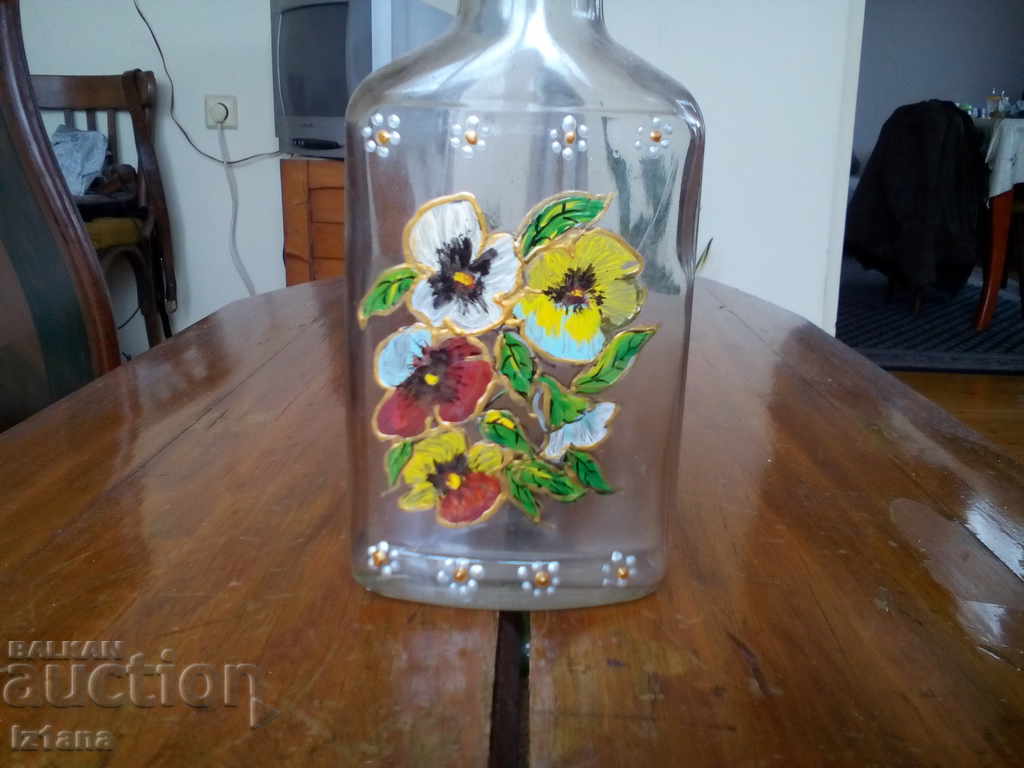 Old painted bottle, bottle with price 15.00 BGN | € 7.67 Old painted bottle, bottle with price 15.00 BGN | € 7.67