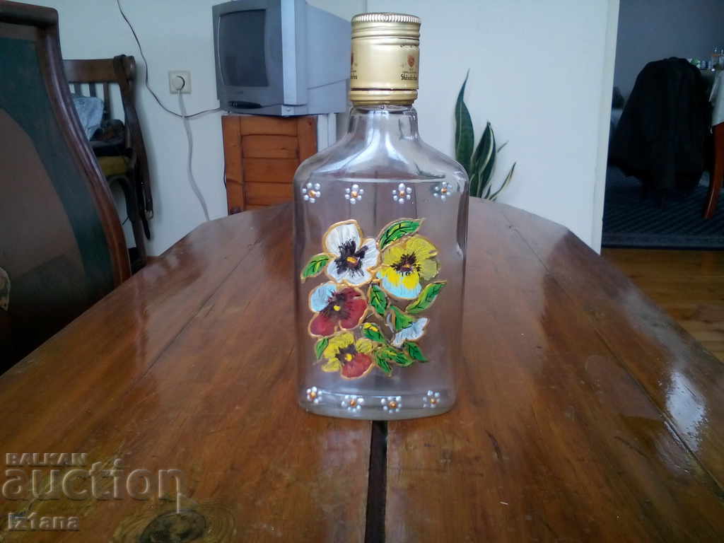 Old painted bottle, bottle