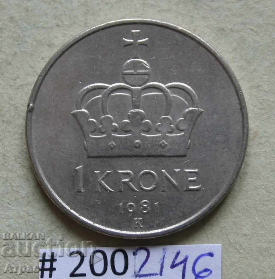 1 krone 1981 Νορβηγία