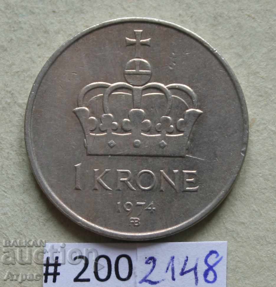 1 krone 1974 Norway