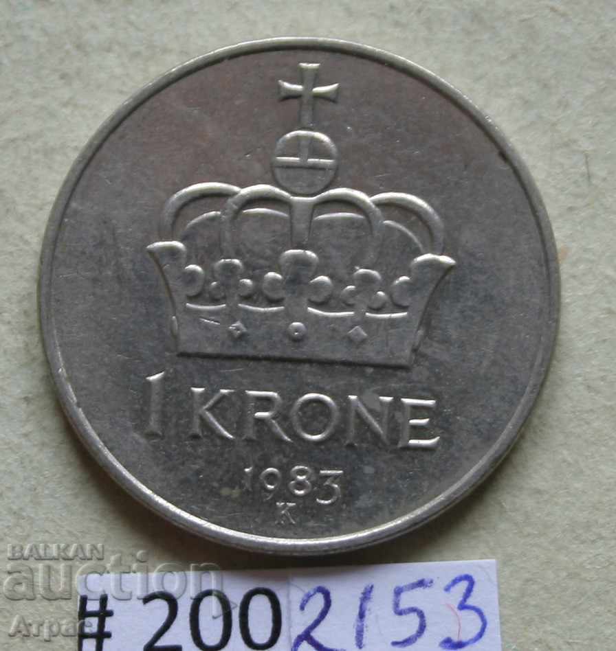 1 krone 1983 Norvegia