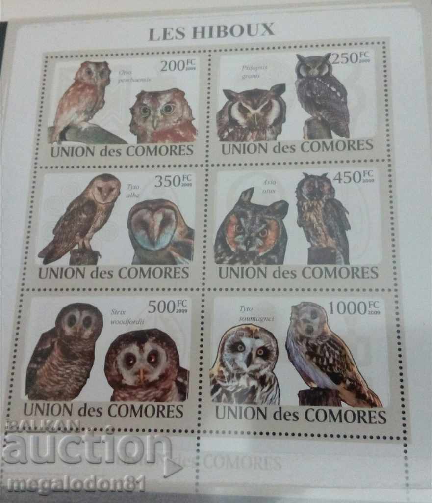 Comoros - bird fauna, owls with price 8.00 BGN | € 4.09 Comoros - bird fauna, owls with price 8.00 BGN | € 4.09