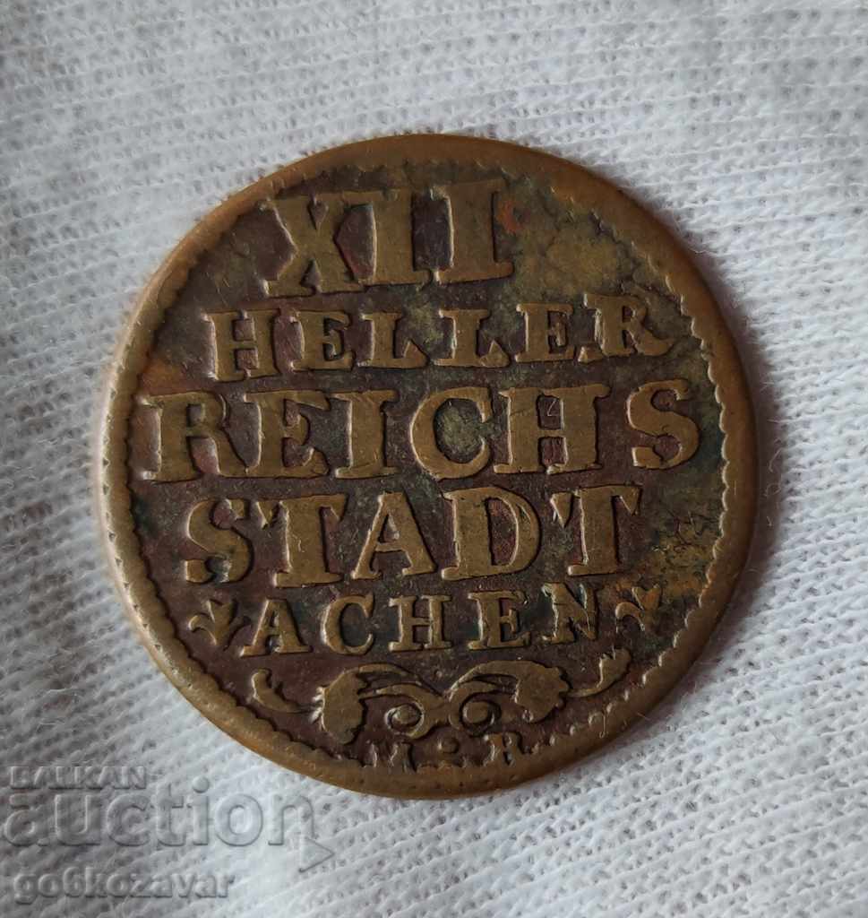Germany Aachen 12 Heller 1758 with price 46.00 BGN | € 23.52
