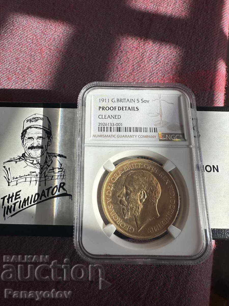 5 λίρες 1911 Sovereign Gold George V Victoria NGC PCGS - 5