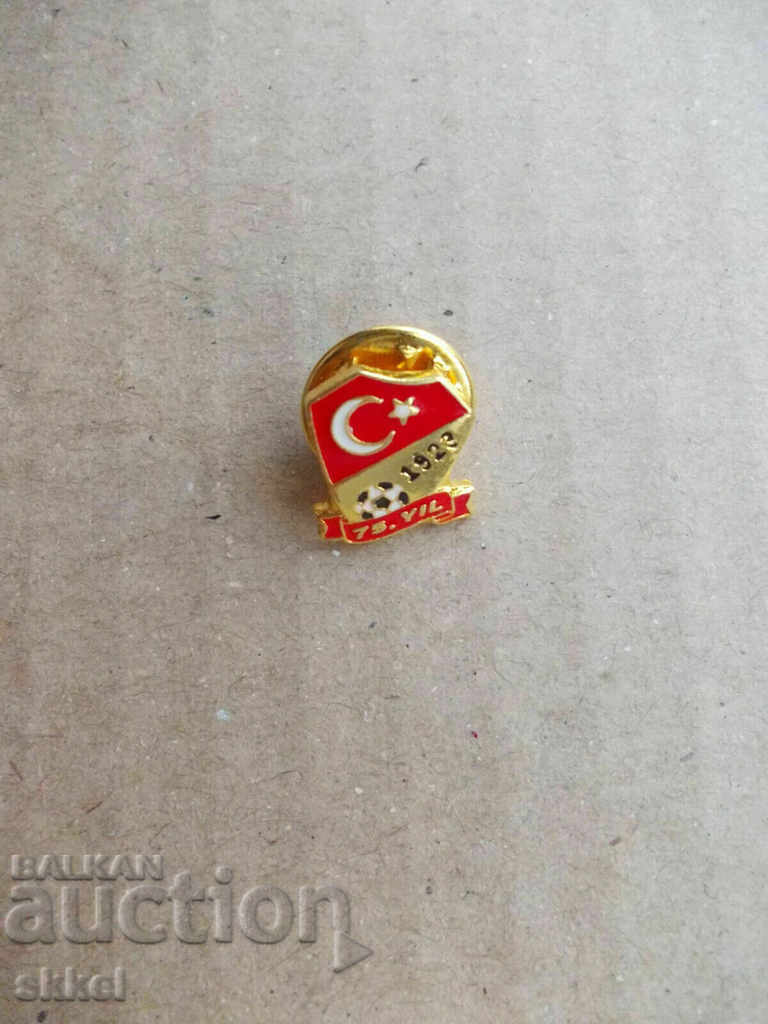 Футболна значка Турция федерация 75 г. юбилей футболен знак